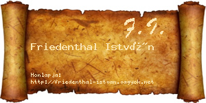 Friedenthal István névjegykártya